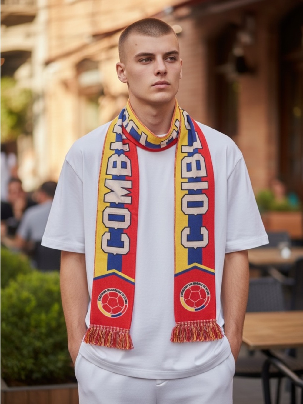 Bold Red and Yellow Supporter Scarf - Men Accessories